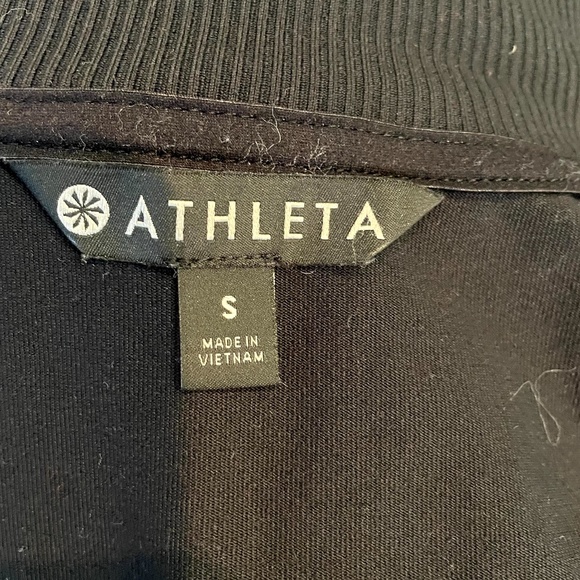 Athleta Black Full Zipper Stripe Sleeve Jacket S - Picture 5 of 6